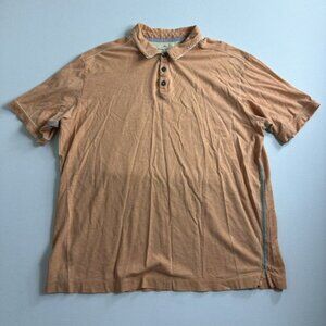 Tommy Bahama Jeans Island Modern‎ Fit Cotton Orange Polo Shirt Men XL Distressed